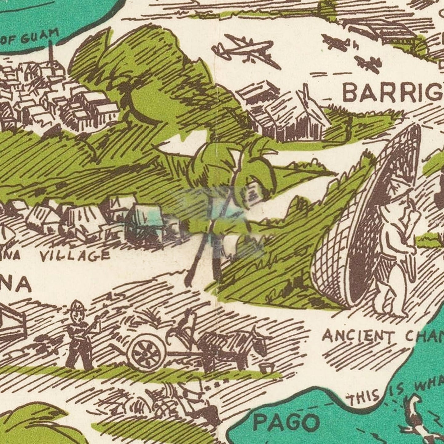 Vintage Guam Map, 1958