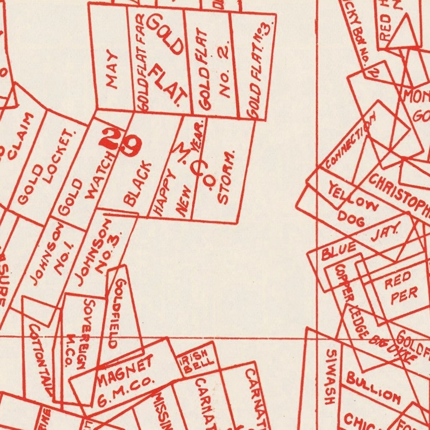 Vintage Goldfield, NV Mining Claims Map, 1906