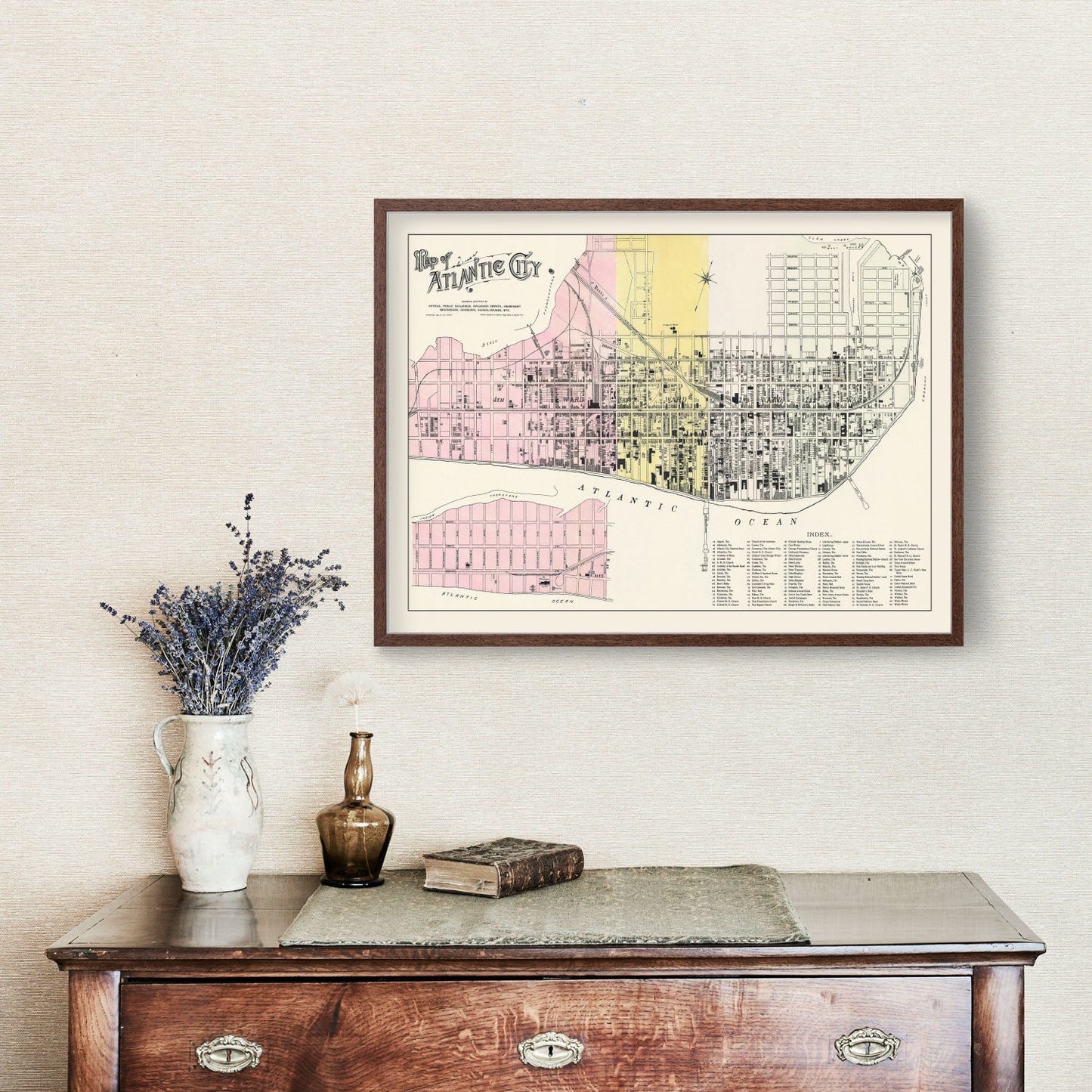 Vintage Map of Atlantic City, New Jersey, 1895