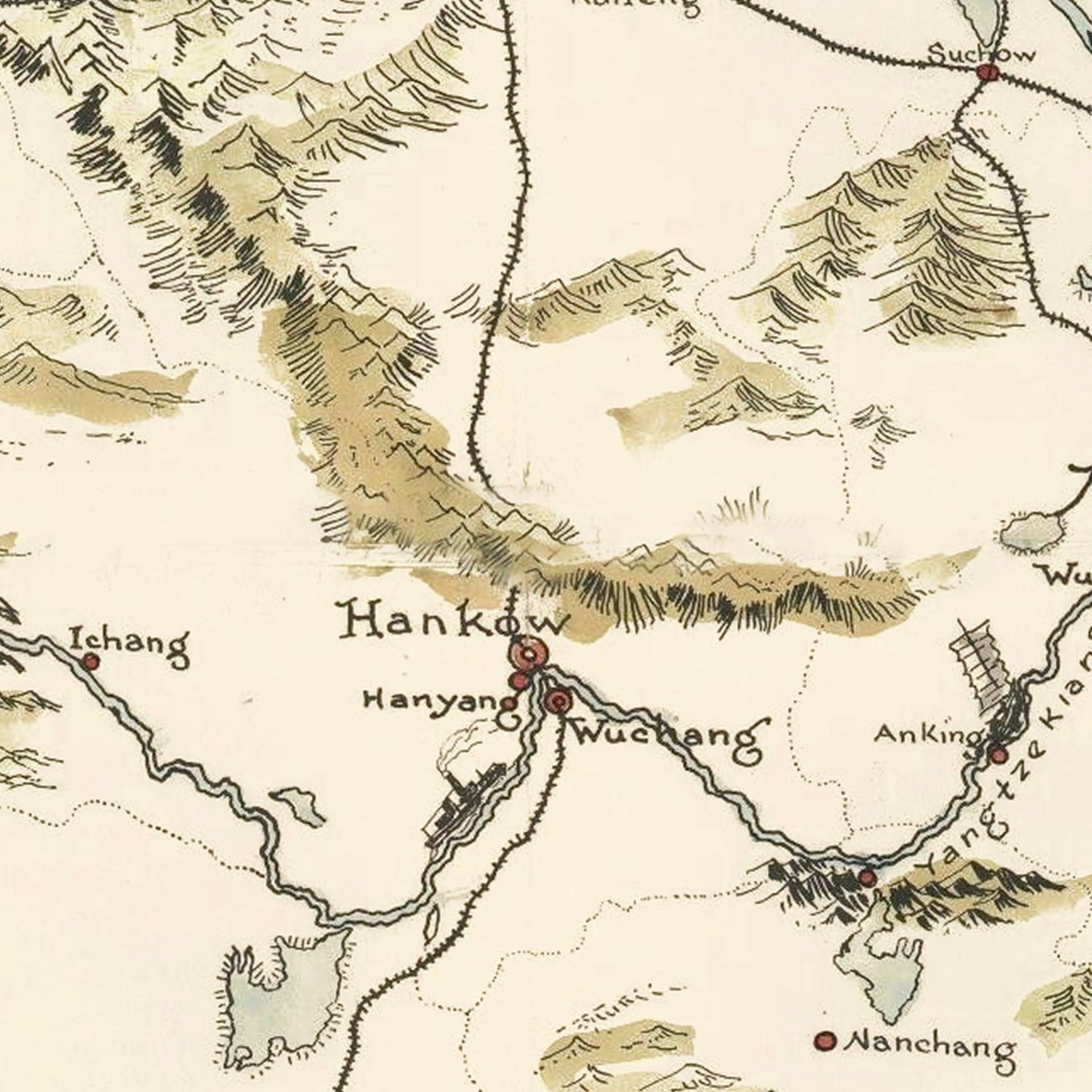 Vintage Pictorial Map of China, 1932