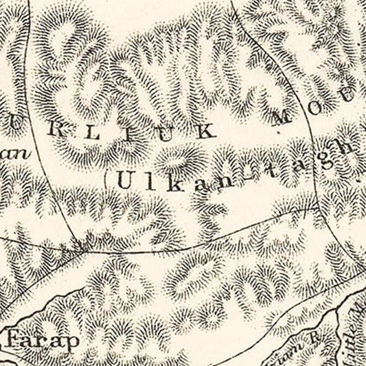 Vintage Western Tajikistan Map, 1873