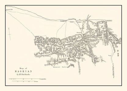 Vintage Western Tajikistan Map, 1873
