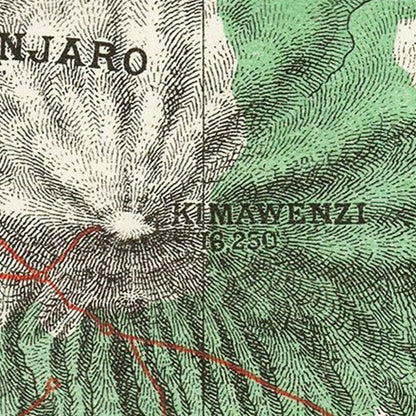 Vintage Map of Mount Kilimanjaro, Tanzania, 1885