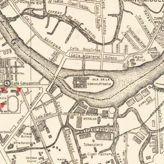 Vintage Map of Manila, Philippines, 1938