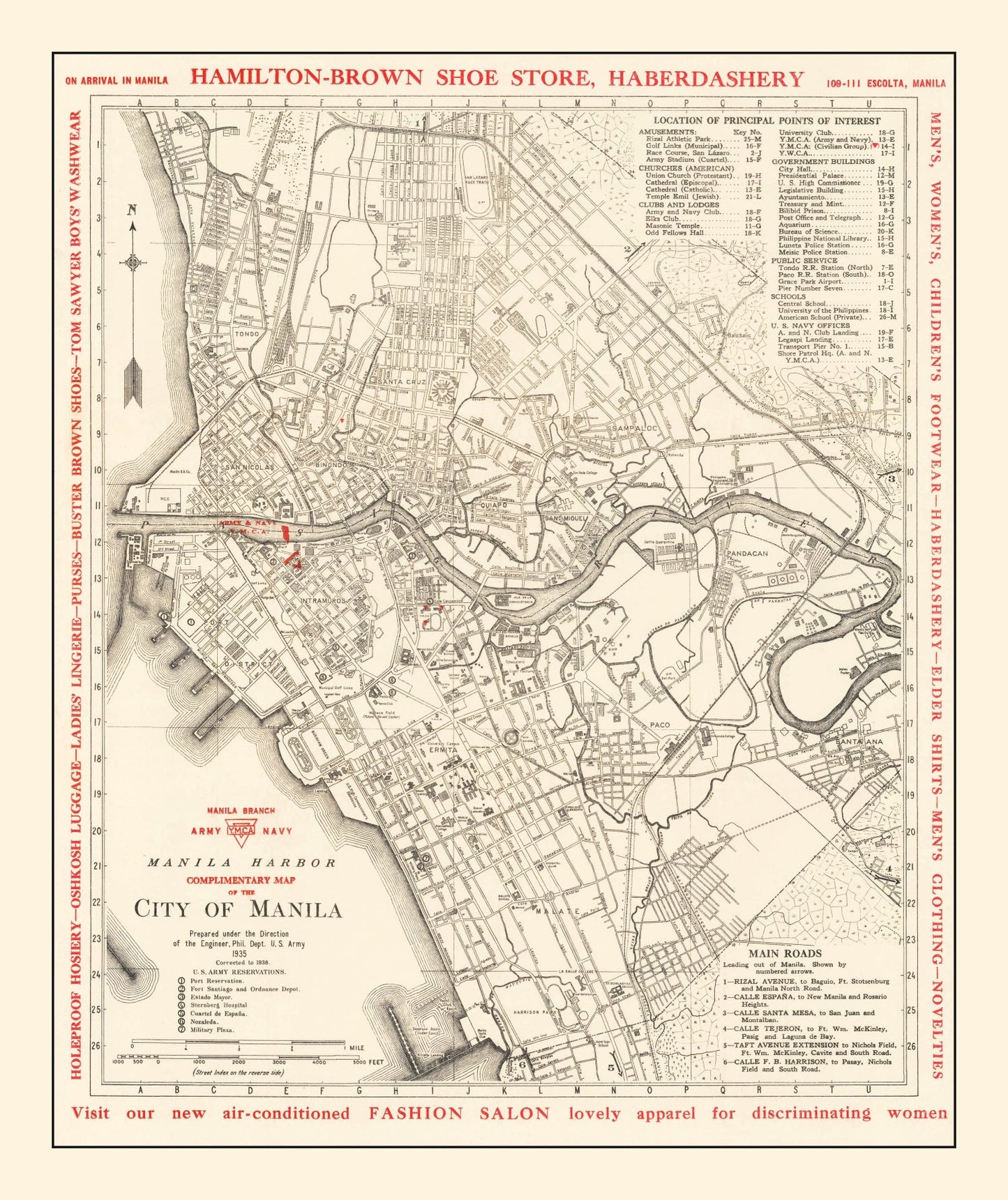 Vintage Map of Manila, Philippines, 1938