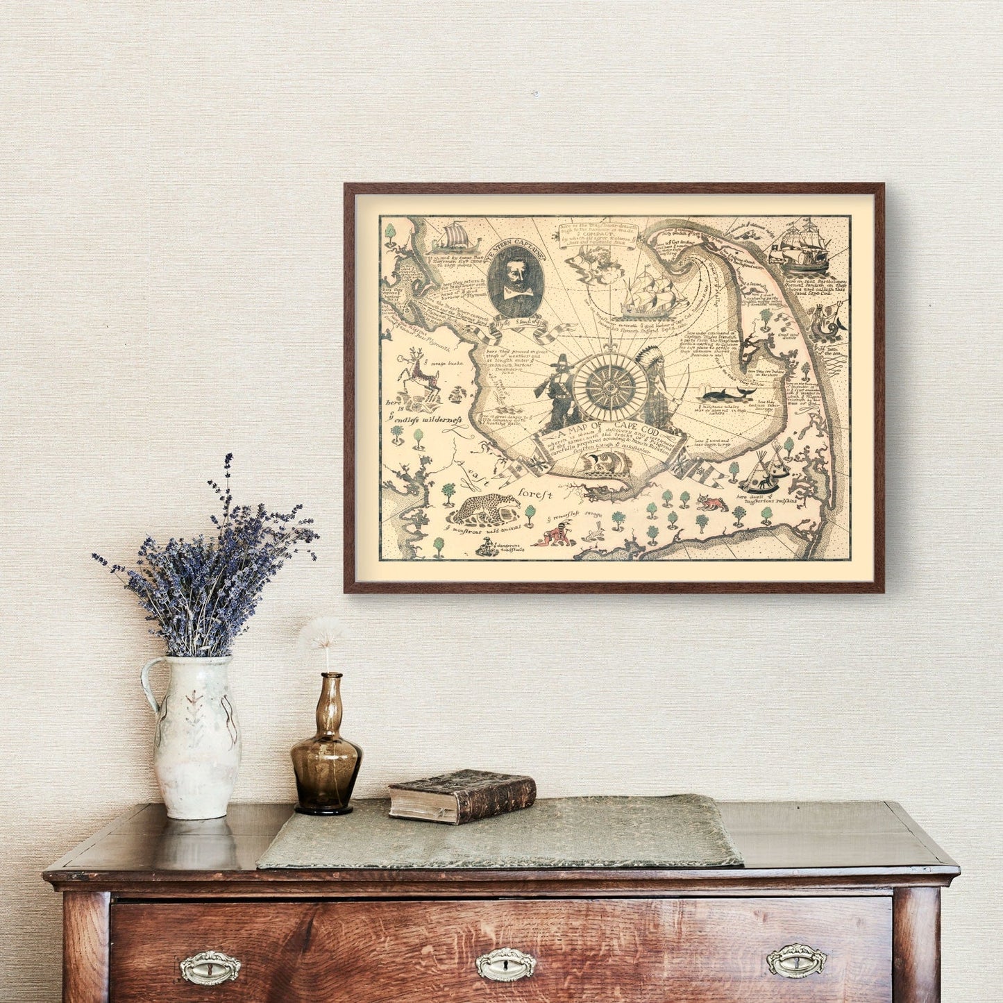 Vintage Pictorial Map of Cape Cod, Massachusetts 1926 (II)