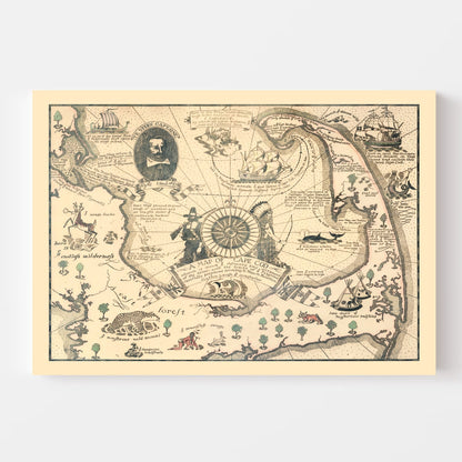 Vintage Pictorial Map of Cape Cod 1926
