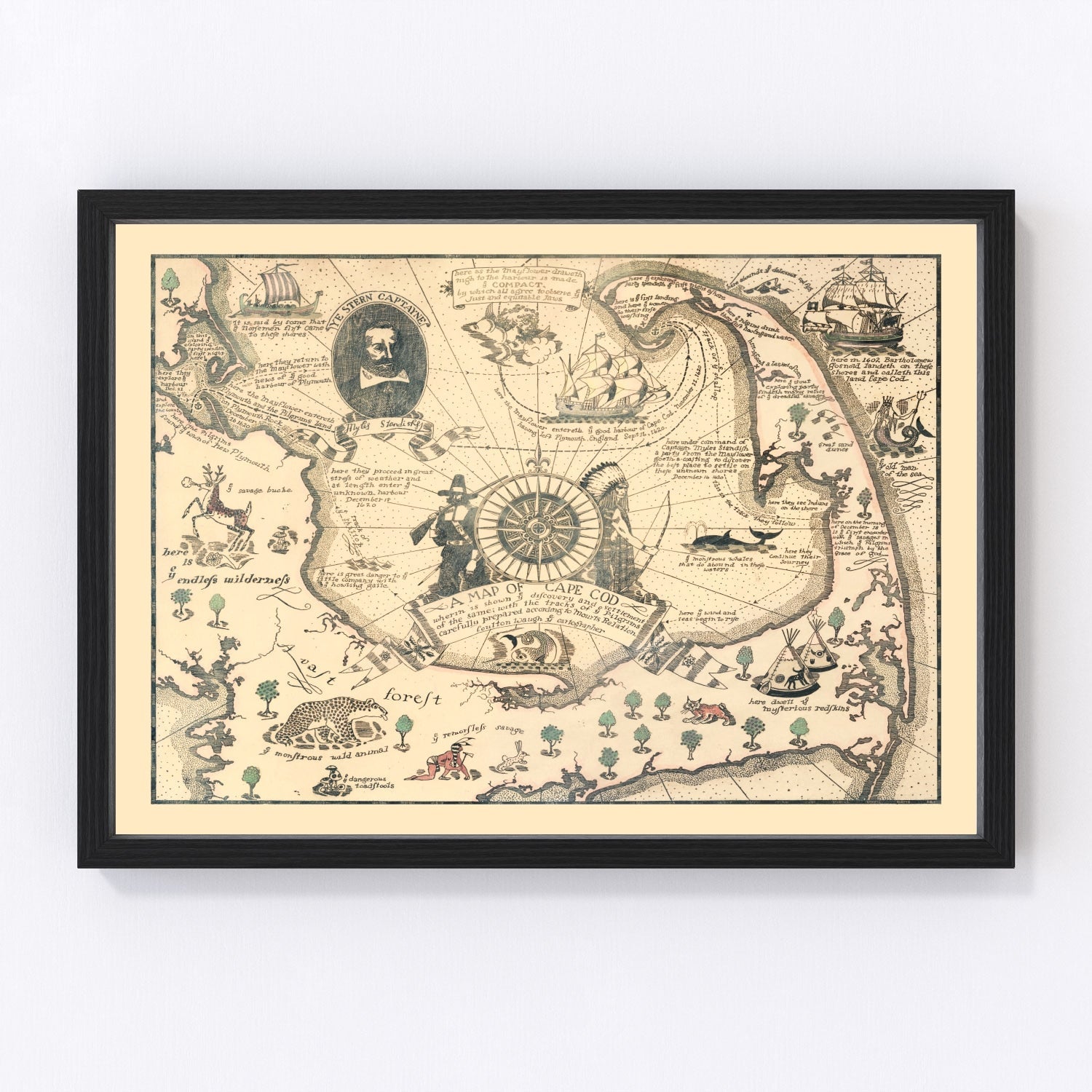 vintage pictorial map of Cape Cod, Massachusetts, 1926