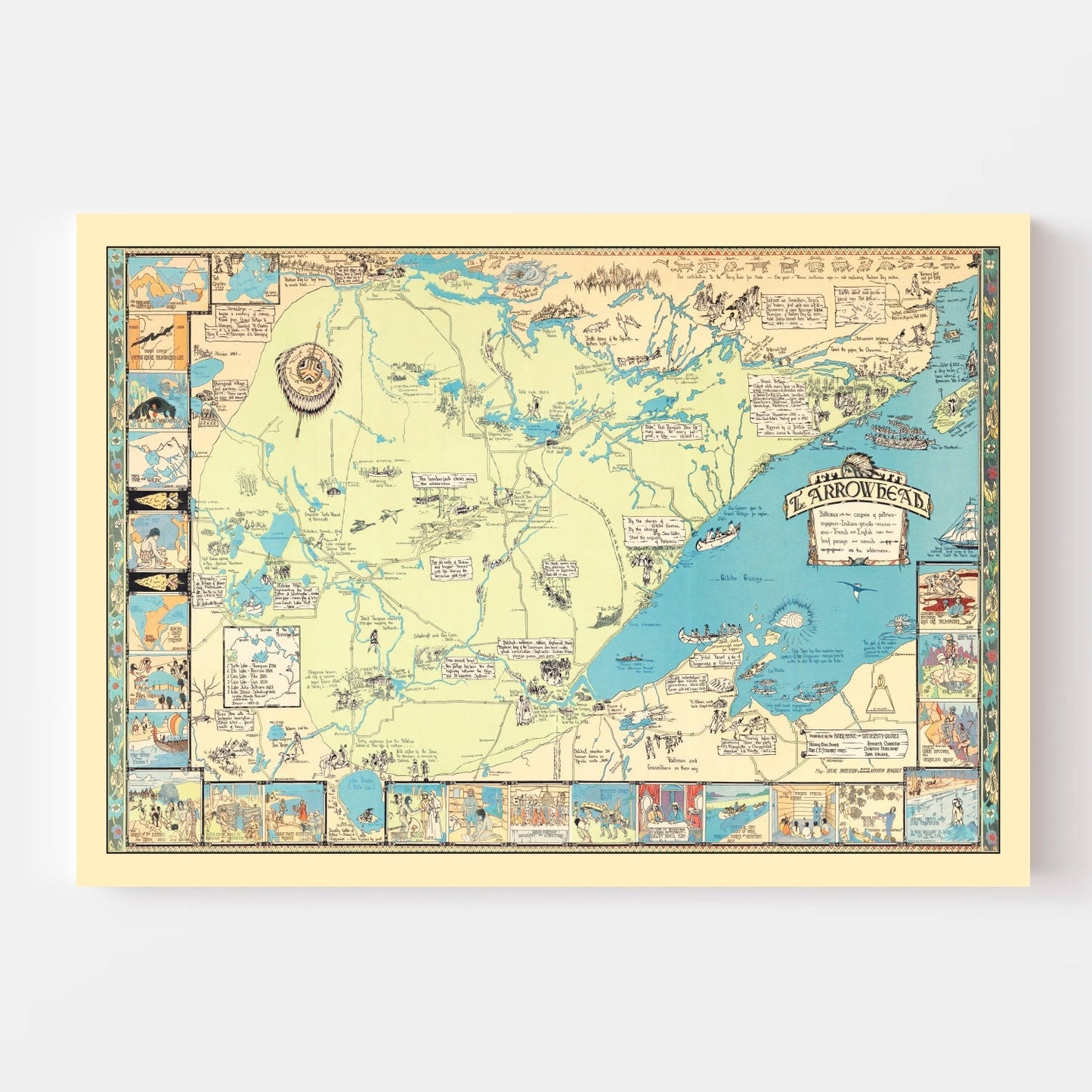Vintage Pictorial Map of the Arrowhead Region, Minnesota, 1929
