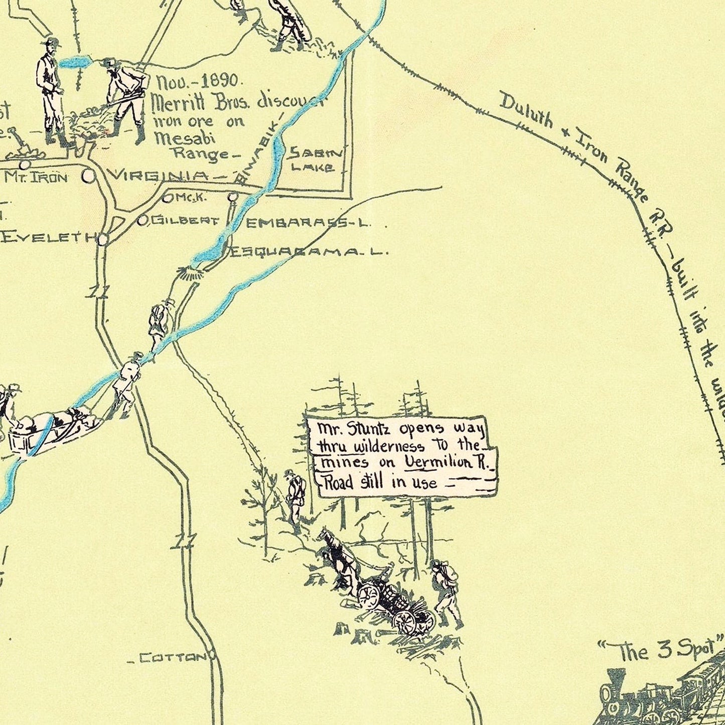 Vintage Pictorial Map of the Arrowhead Region, Minnesota, 1929