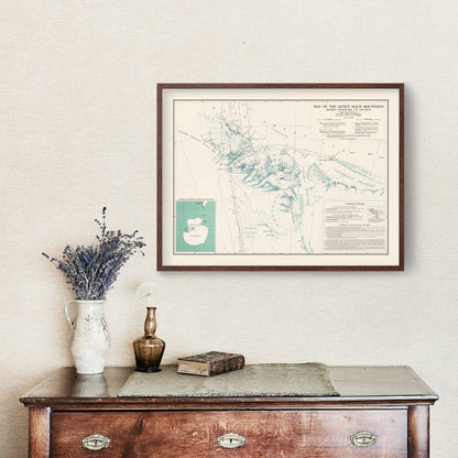 Vintage Map of the Queen Maud Mountains, Antarctica, 1931