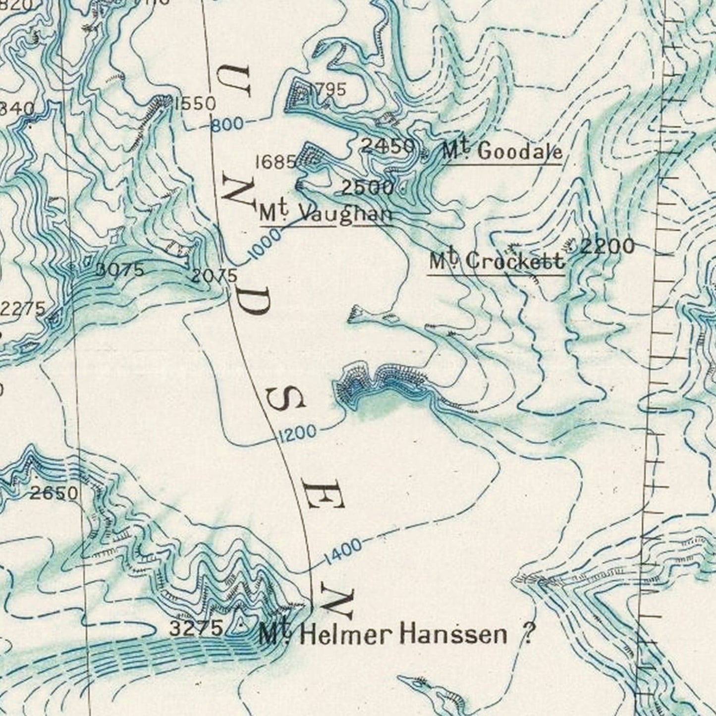 Vintage Map of the Queen Maud Mountains, Antarctica, 1931