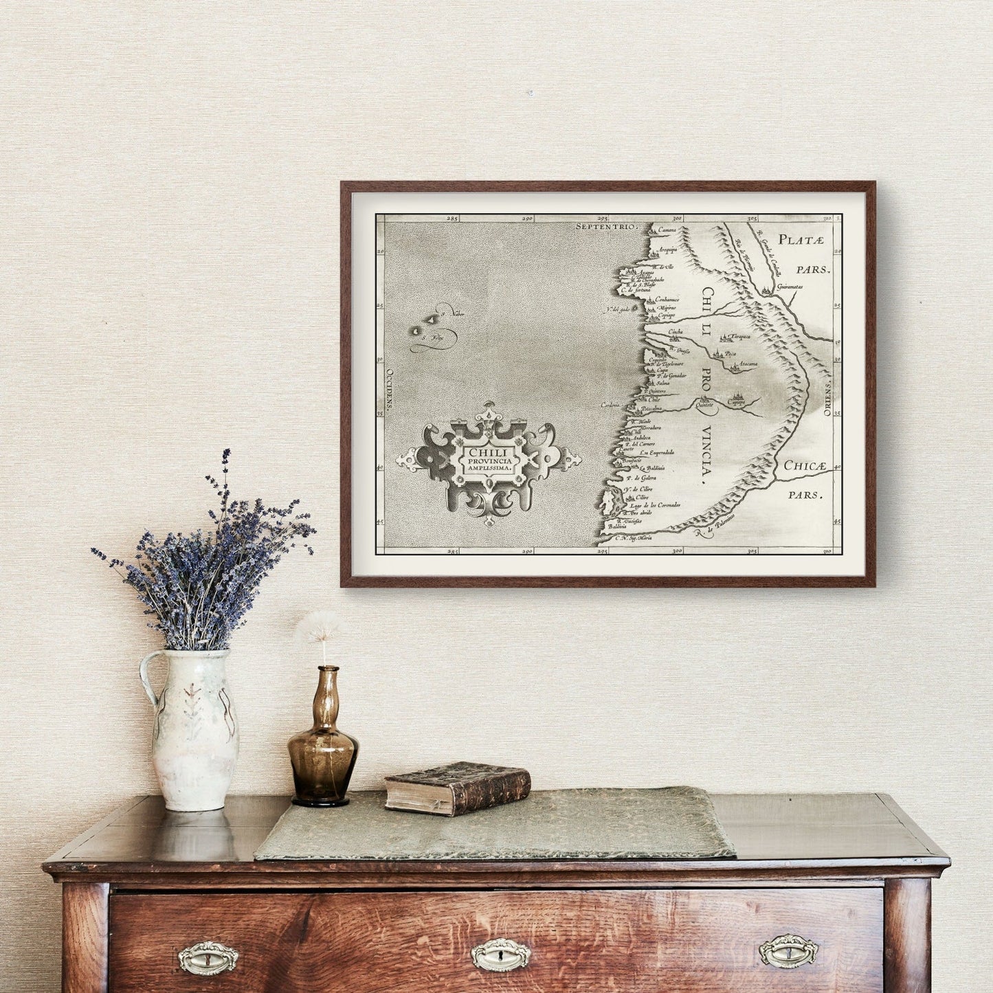 Vintage Map of Chile, 1597