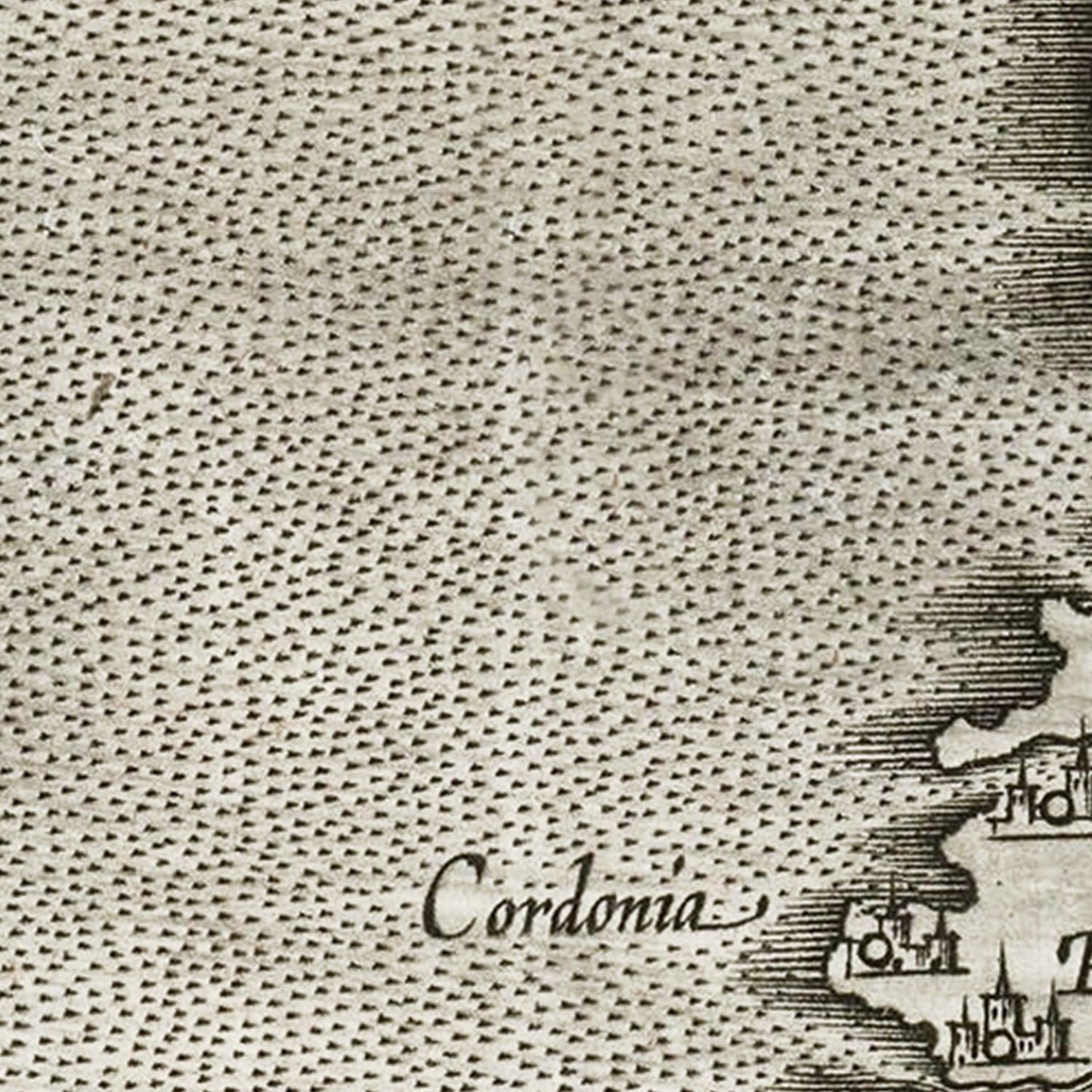 Vintage Map of Chile, 1597