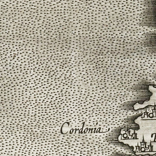 Vintage Map of Chile, 1597