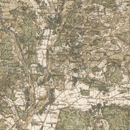 Vintage Map of Prahova County, Romania, 1904