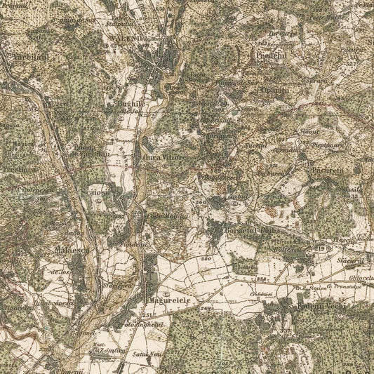Vintage Map of Prahova County, Romania, 1904