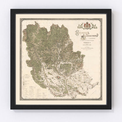 vintage map of Prahova County, Romania, 1904, Carpathian foothills region