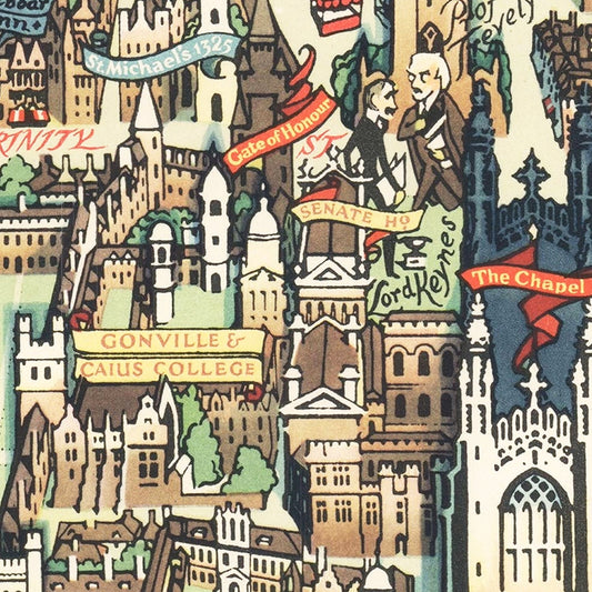 Vintage Map of Cambridge, England, 1948