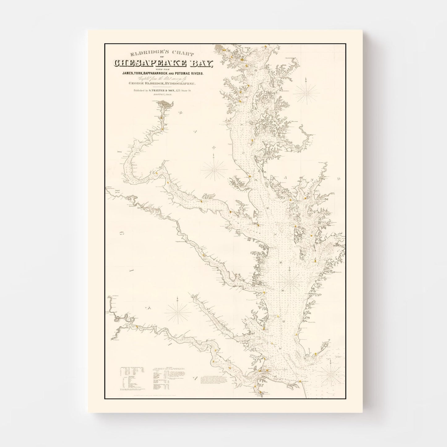 Vintage Chesapeake Bay Map, 1868
