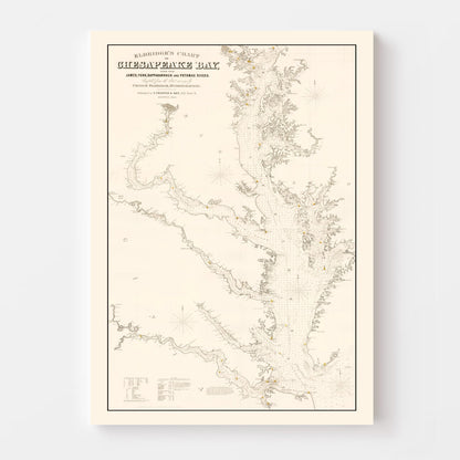 Vintage Chesapeake Bay Map, 1868
