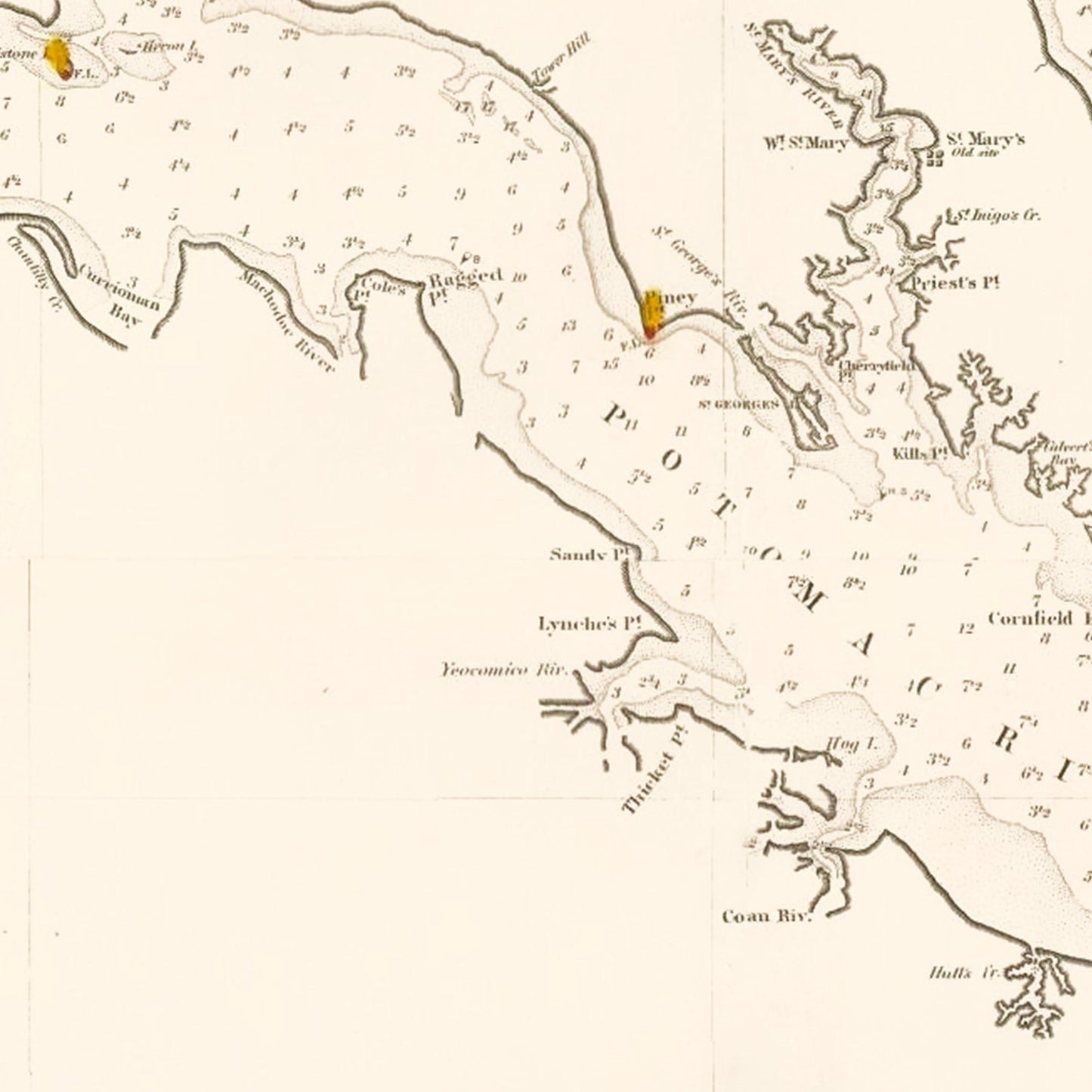 Vintage Chesapeake Bay Map, 1868