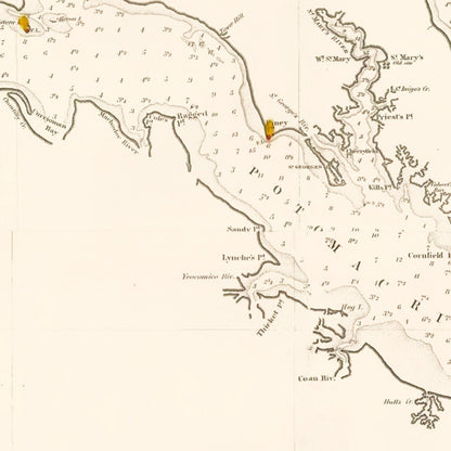 Vintage Chesapeake Bay Map, 1868