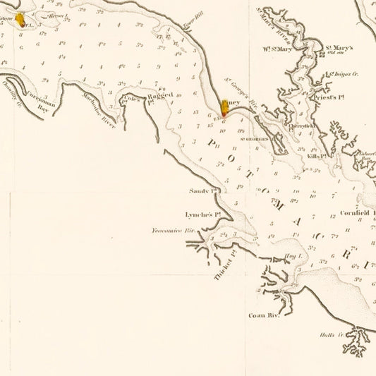 Vintage Chesapeake Bay Map, 1868