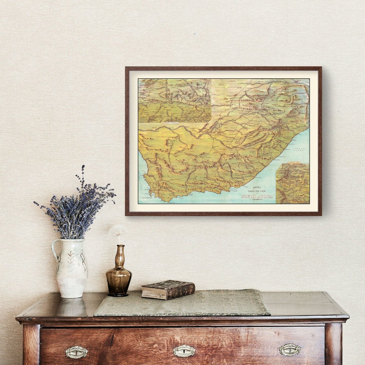 Vintage Map of South Africa, 1890