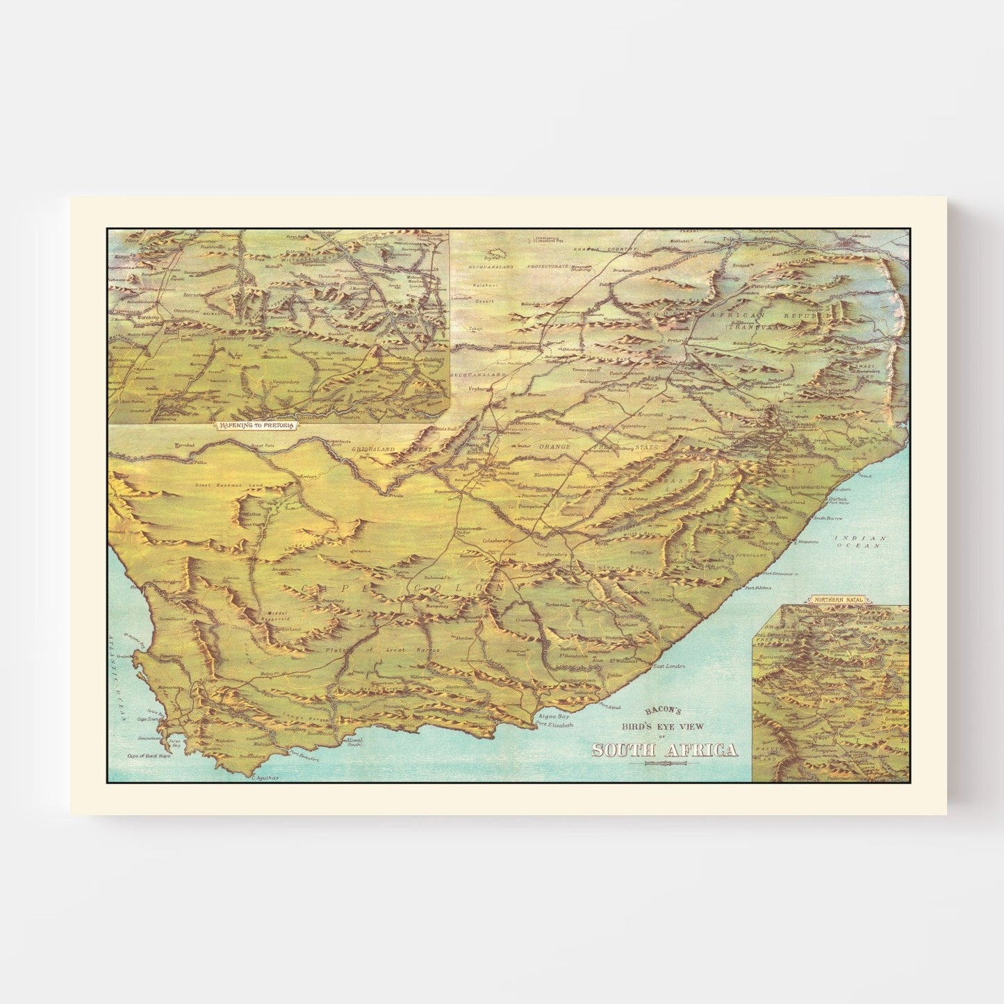 Vintage Map of South Africa, 1890