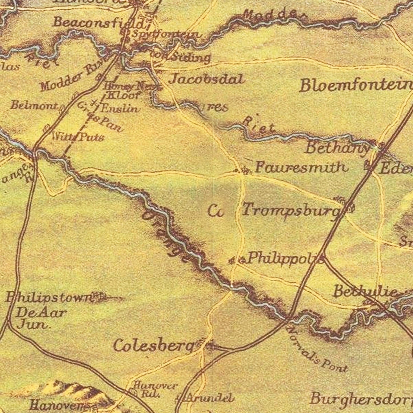 Vintage Map of South Africa, 1890