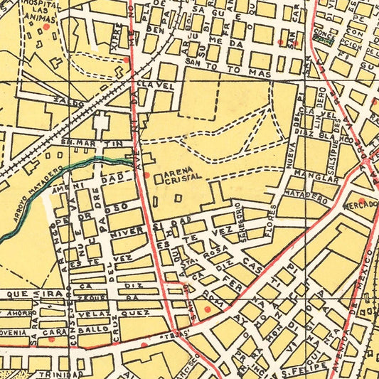 Vintage Map of Havana, Cuba, 1945
