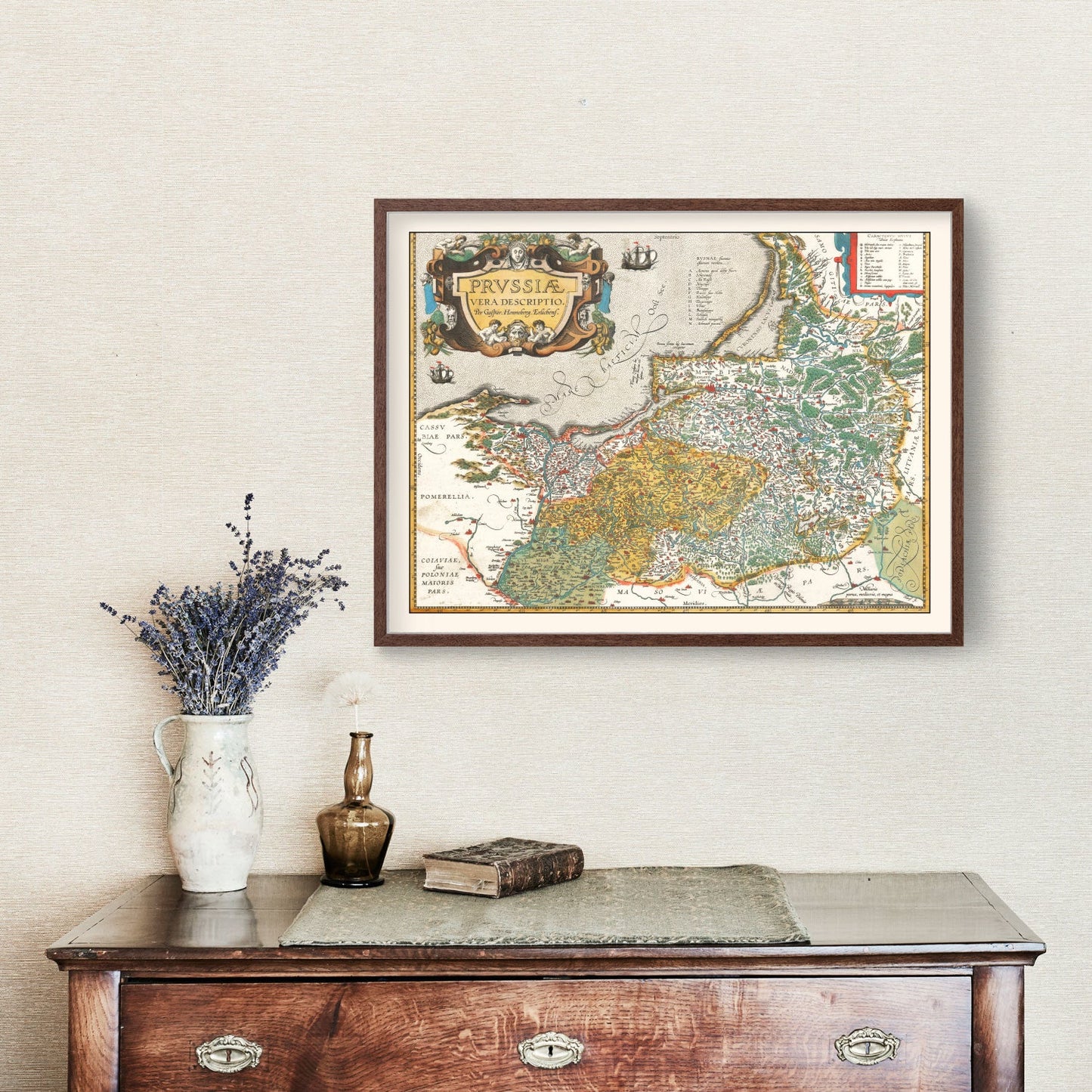 Vintage Map of Prussia, 1595