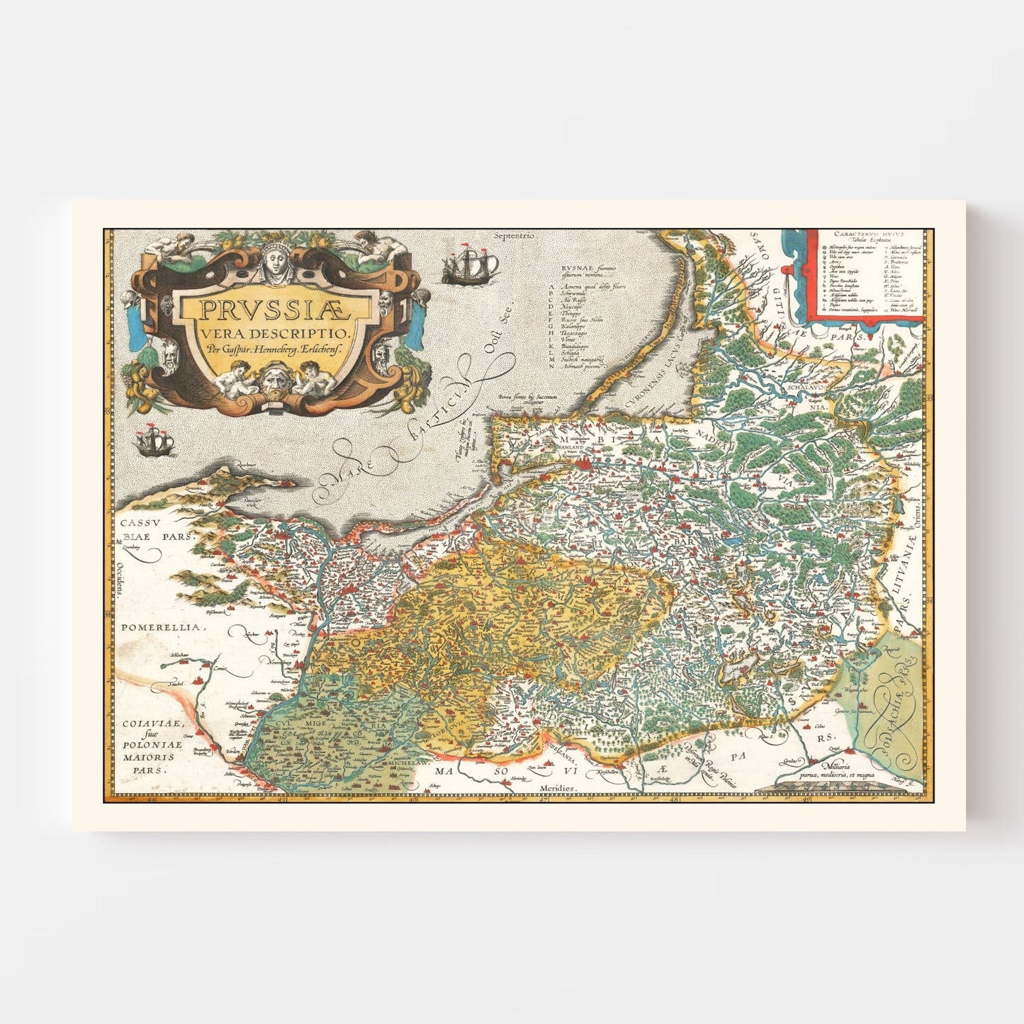 Vintage Map of Prussia, 1595