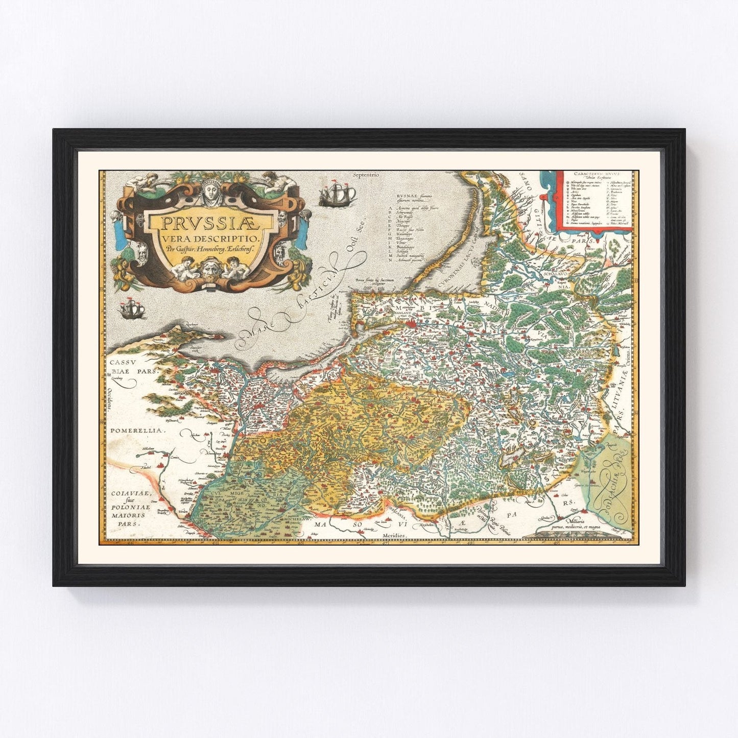 Vintage map of Prussia, 1595