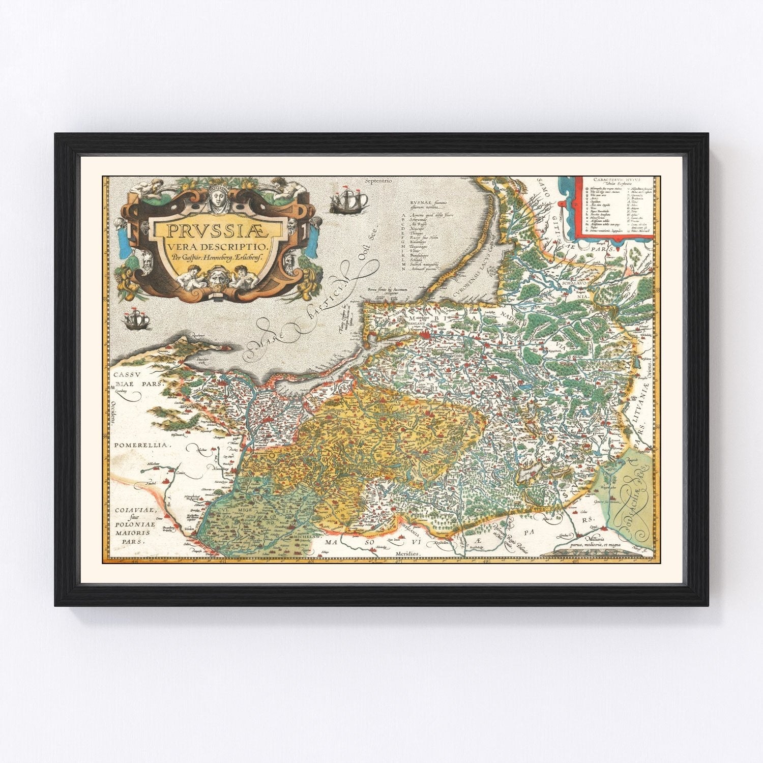 Vintage map of Prussia, 1595