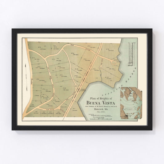 Vintage map of Buena Vista, Maine, 1888