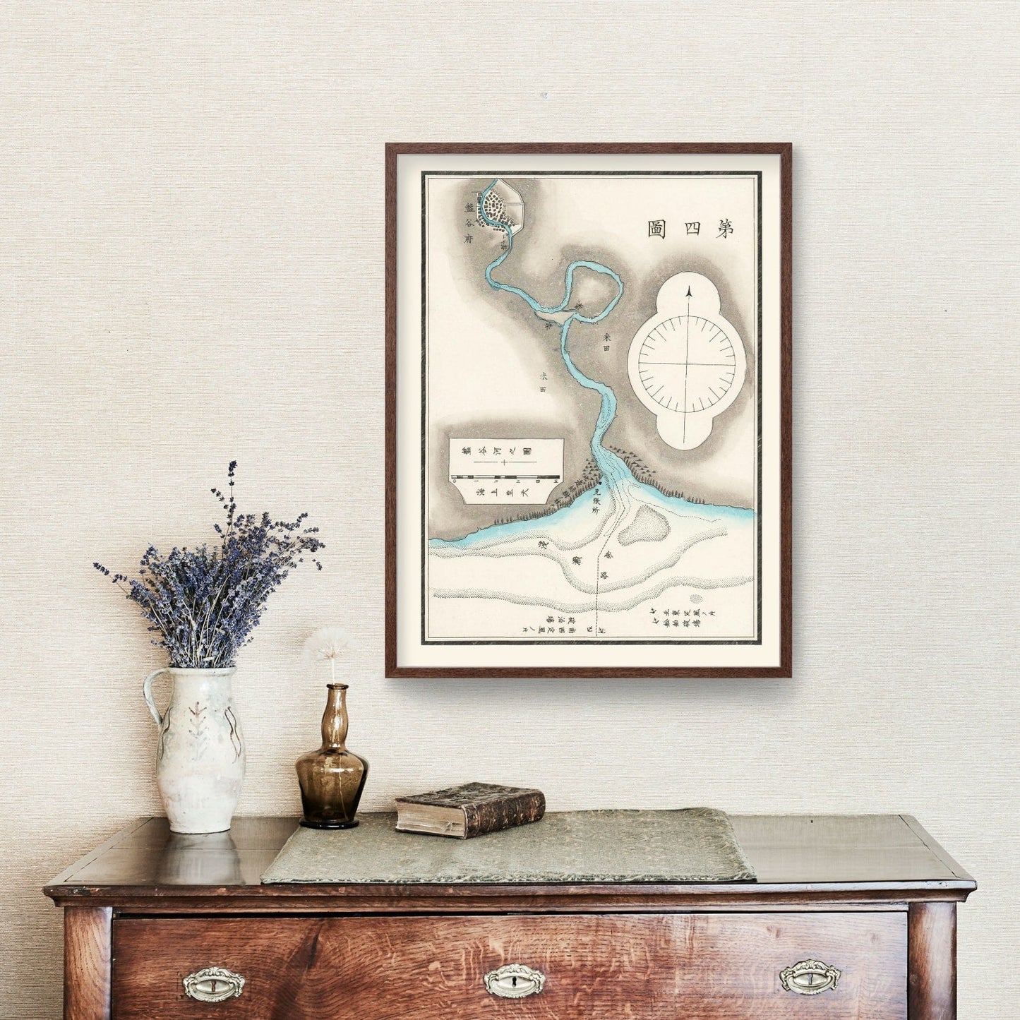 Vintage Map of Bangkok, Thailand, 1875