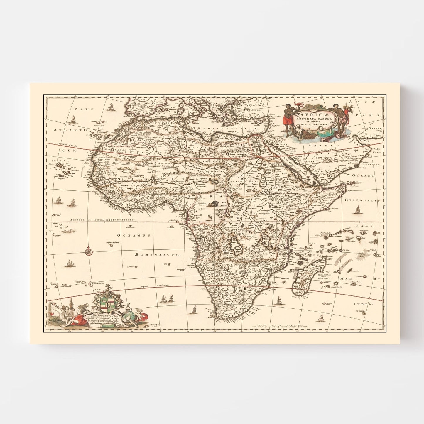 Vintage Map of Africa, 1658