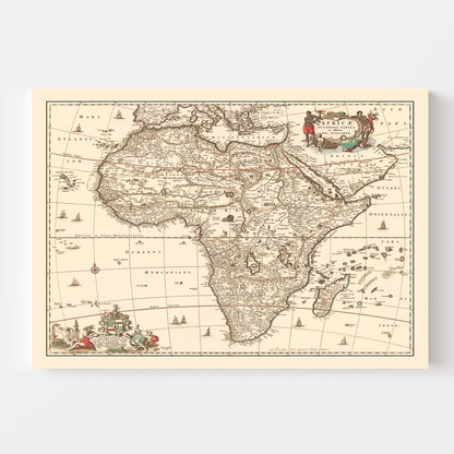 Vintage Map of Africa, 1658