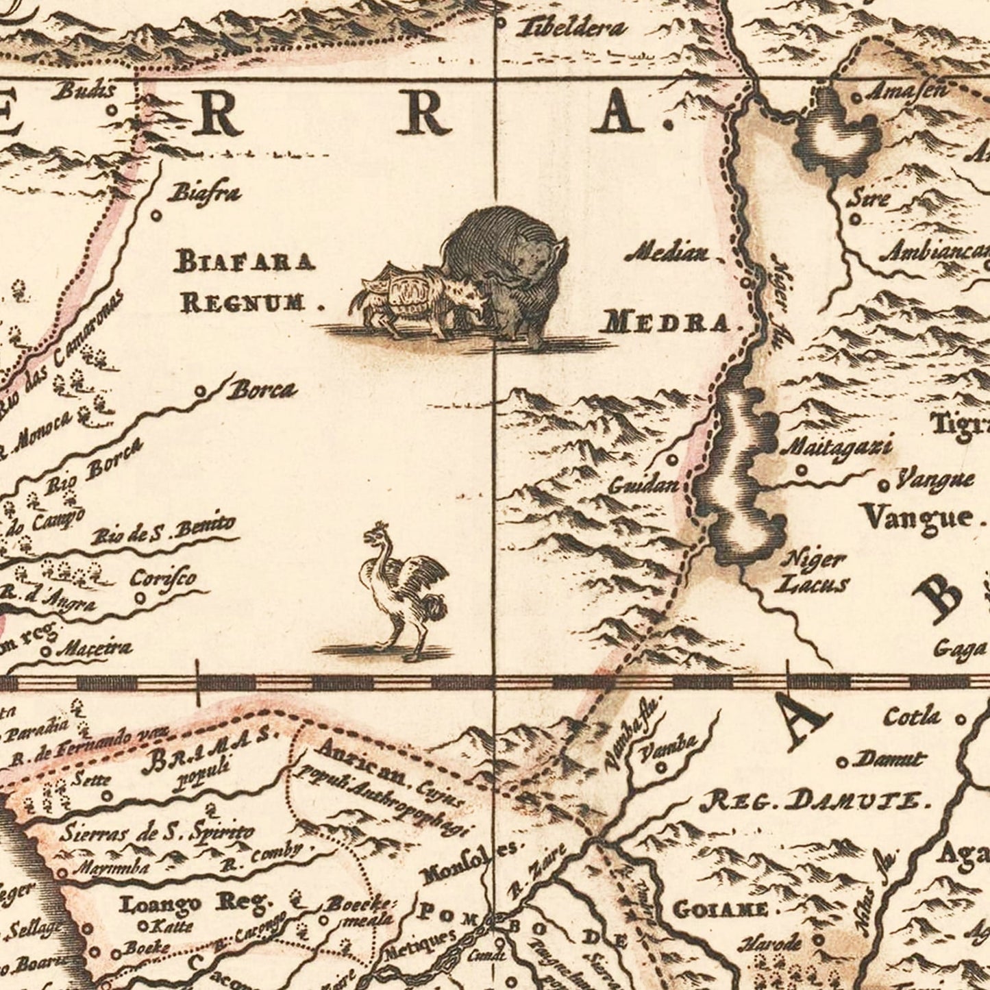 Vintage Map of Africa, 1658