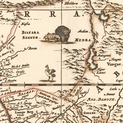 Vintage Map of Africa, 1658
