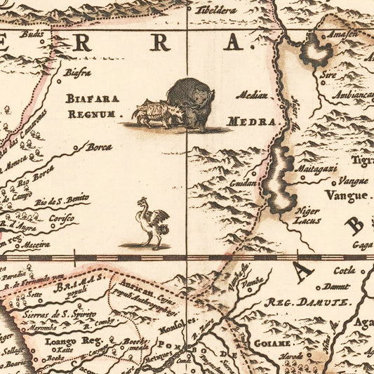 Vintage Map of Africa, 1658