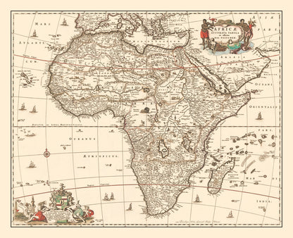 Vintage Map of Africa, 1658