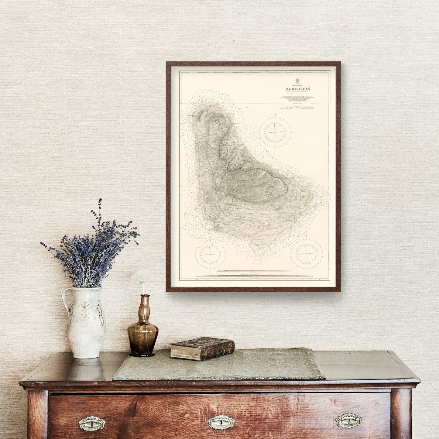 Vintage Nautical Map of Barbados, 1927