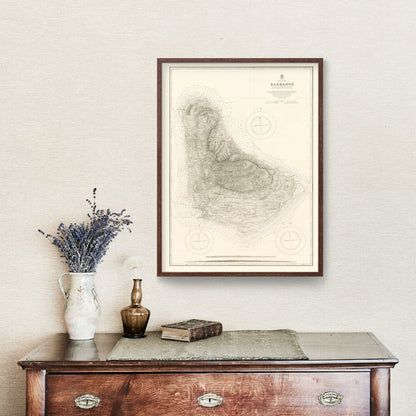 Vintage Nautical Map of Barbados, 1927