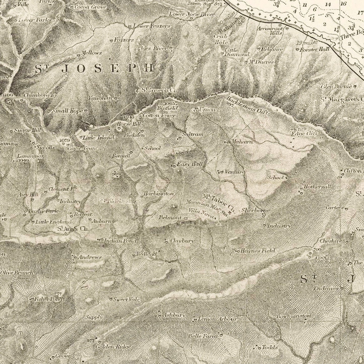 Vintage Nautical Map of Barbados, 1927