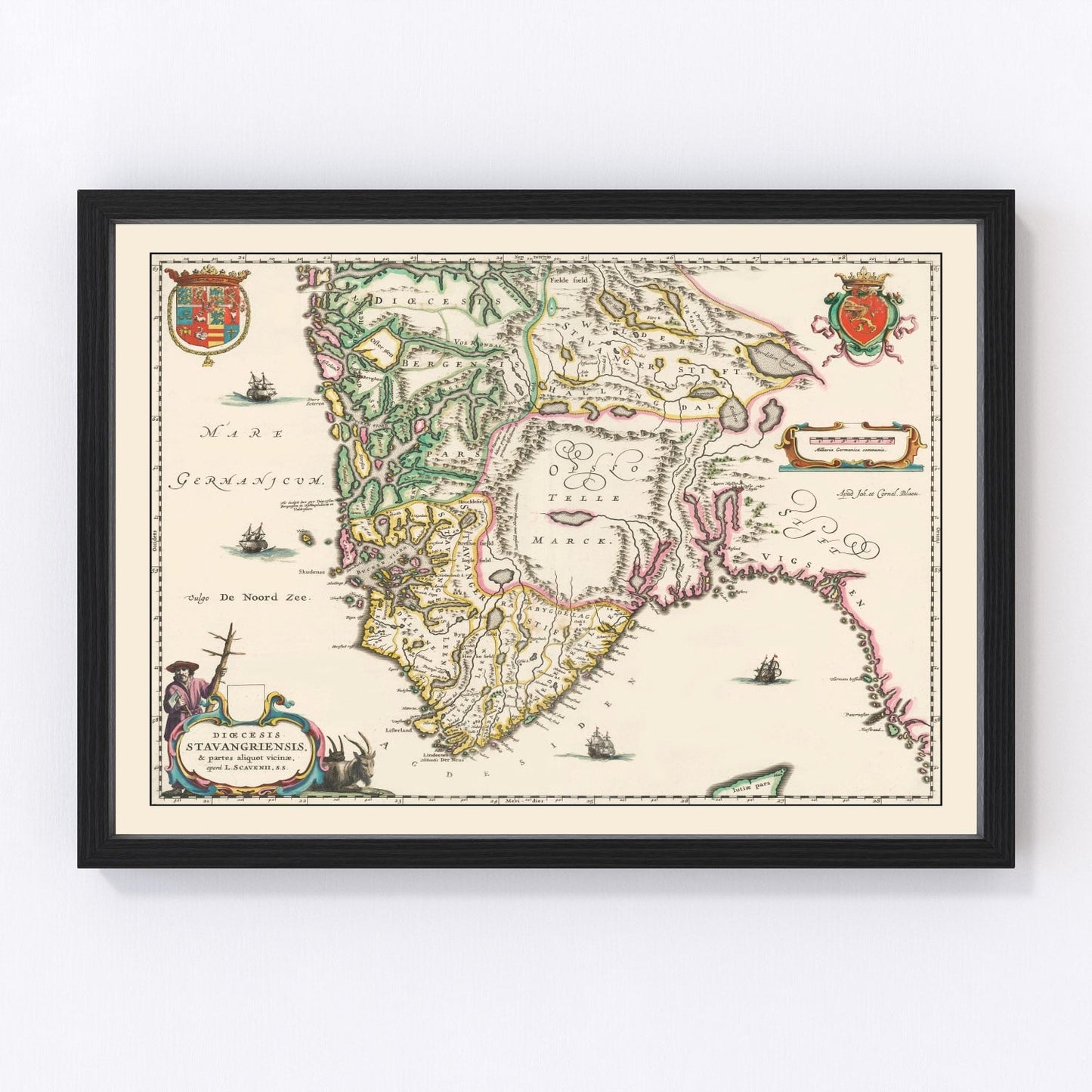 Vintage map of Stavanger, Norway, 1640