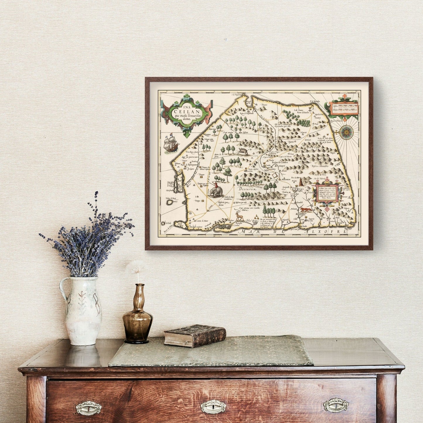 Vintage Map of Sri Lanka, 1623