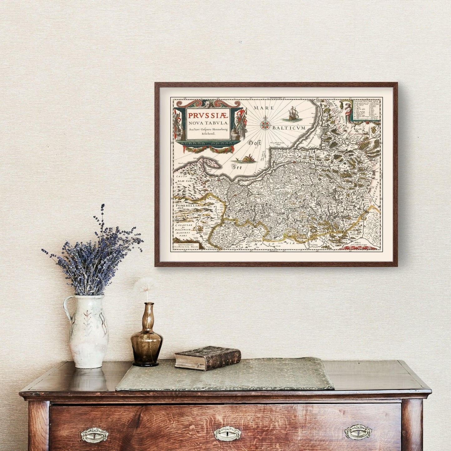 Vintage Map of Prussia, 1635